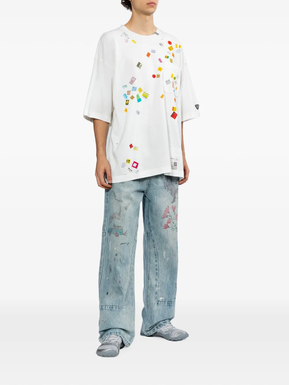 Maison MIHARA YASUHIRO T-shirt met prijskaartje-print Wit