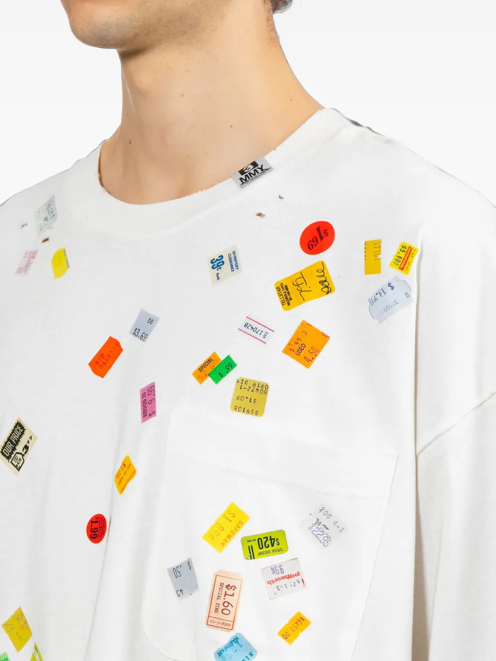 Maison MIHARA YASUHIRO T-shirt met prijskaartje-print Wit