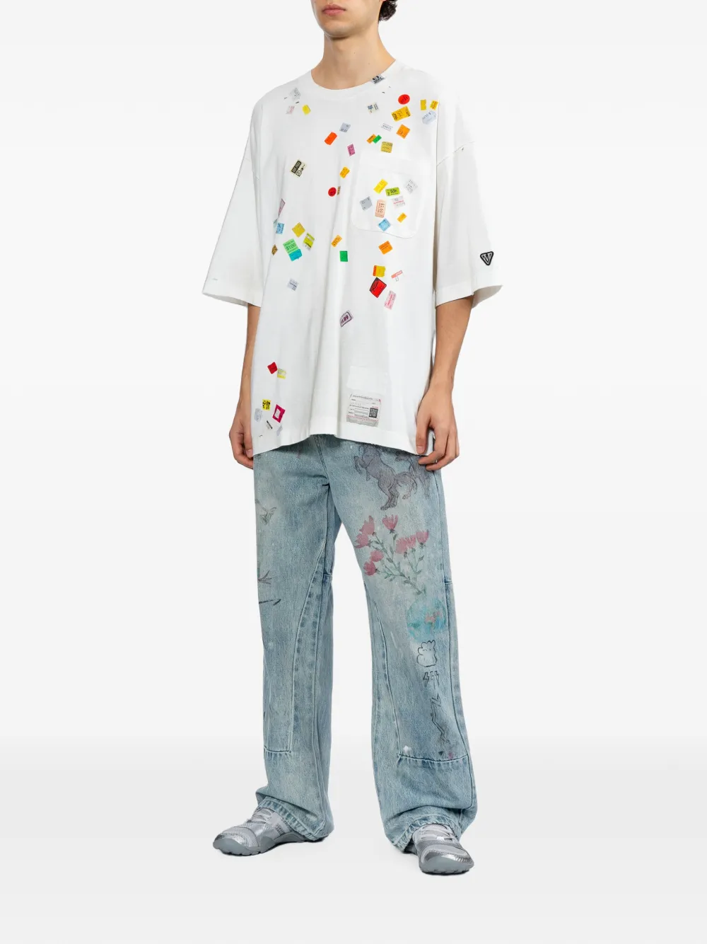 Maison MIHARA YASUHIRO T-shirt met prijskaartje-print Wit