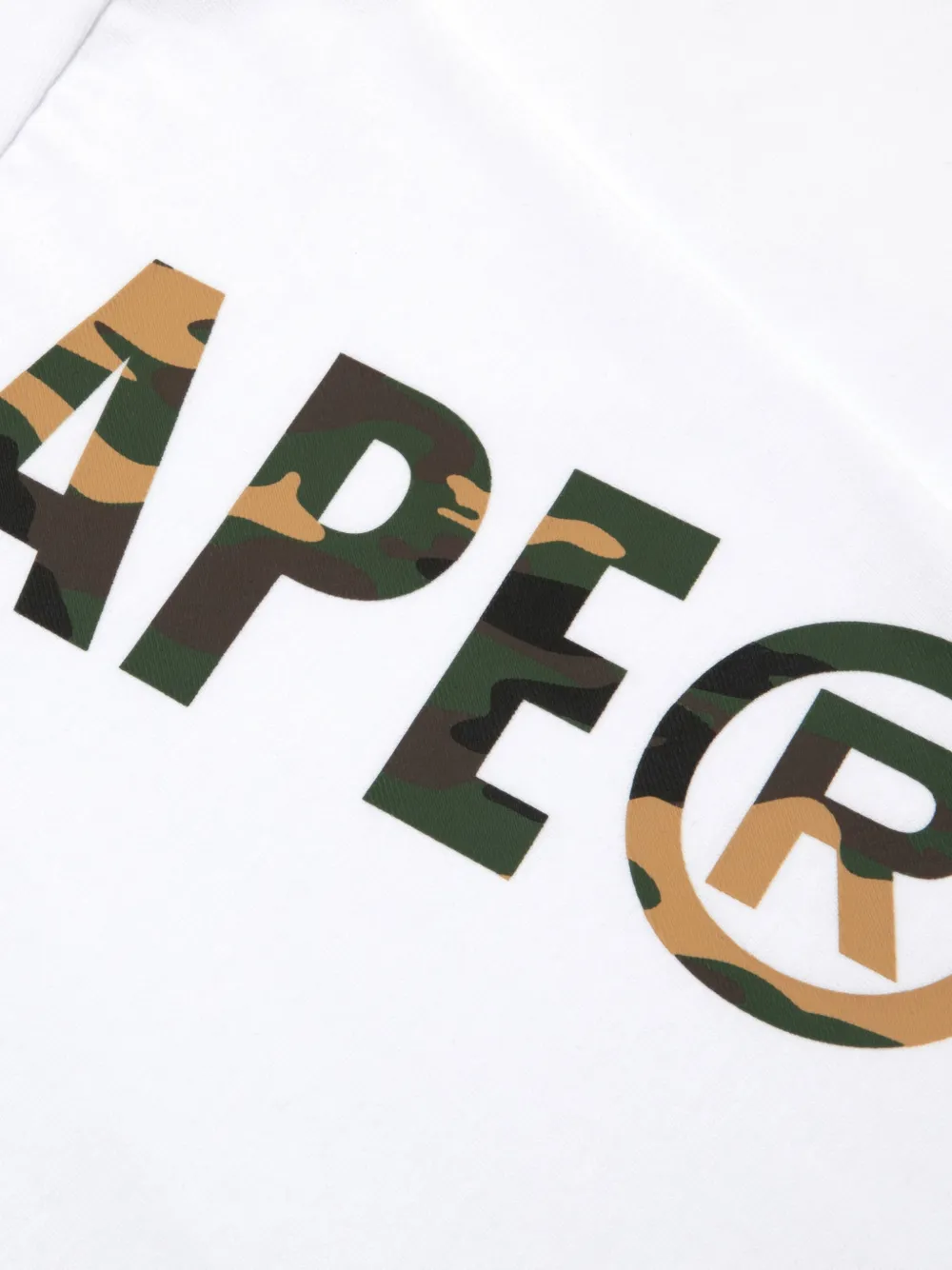 AAPE BY *A BATHING APE T-shirt met camouflage-print en logo-print Wit