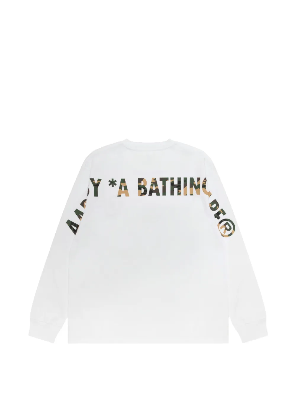 AAPE BY *A BATHING APE T-shirt met camouflage-print en logo-print Wit