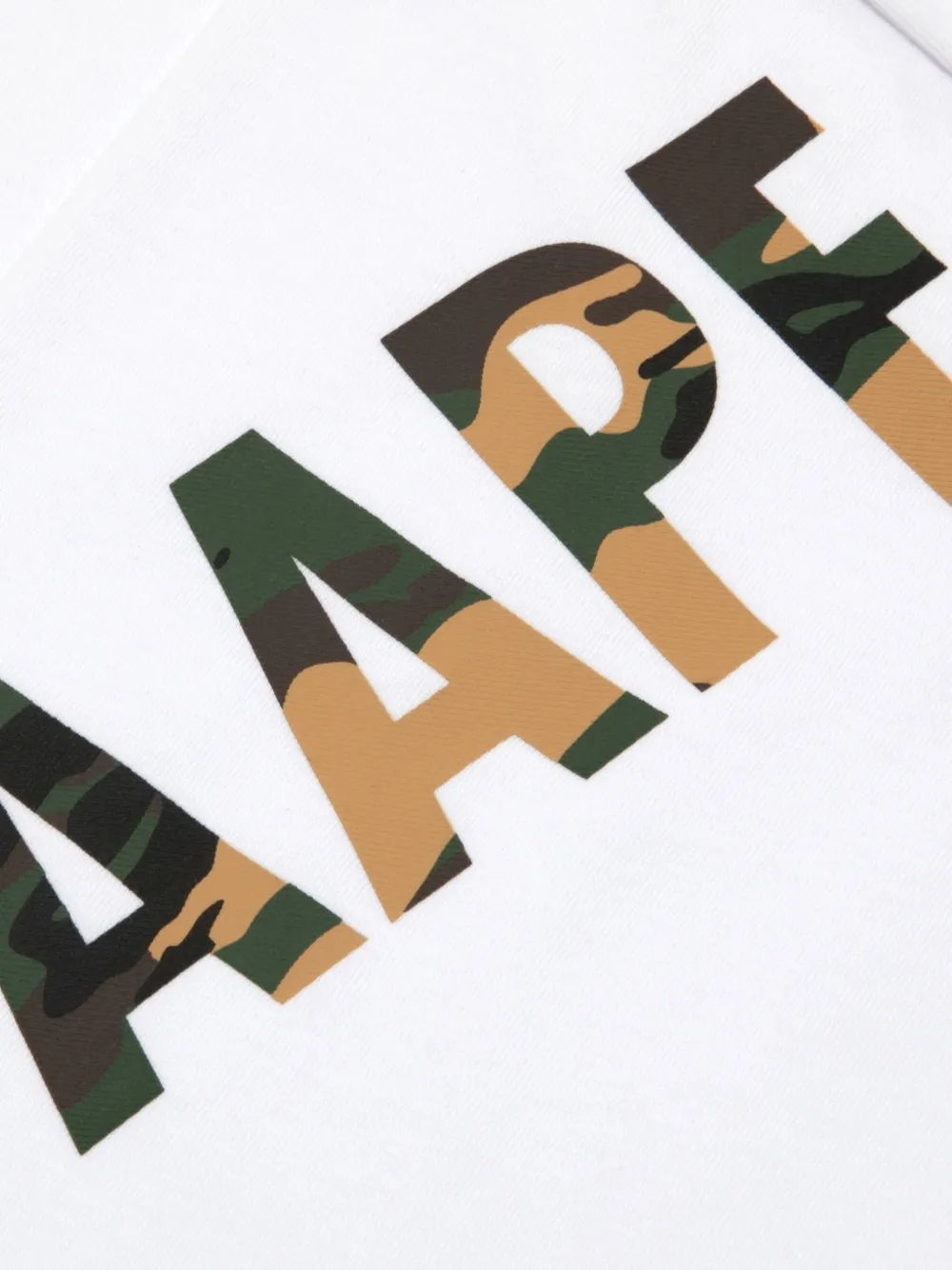 AAPE BY *A BATHING APE T-shirt met camouflage-print en logo-print Wit