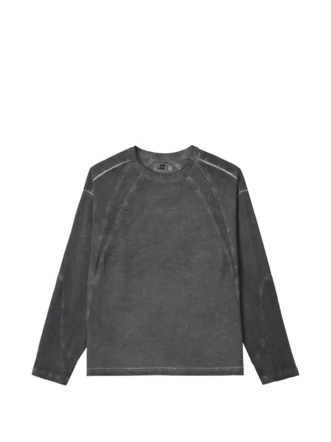 izzue acid-wash panelled sweatshirt