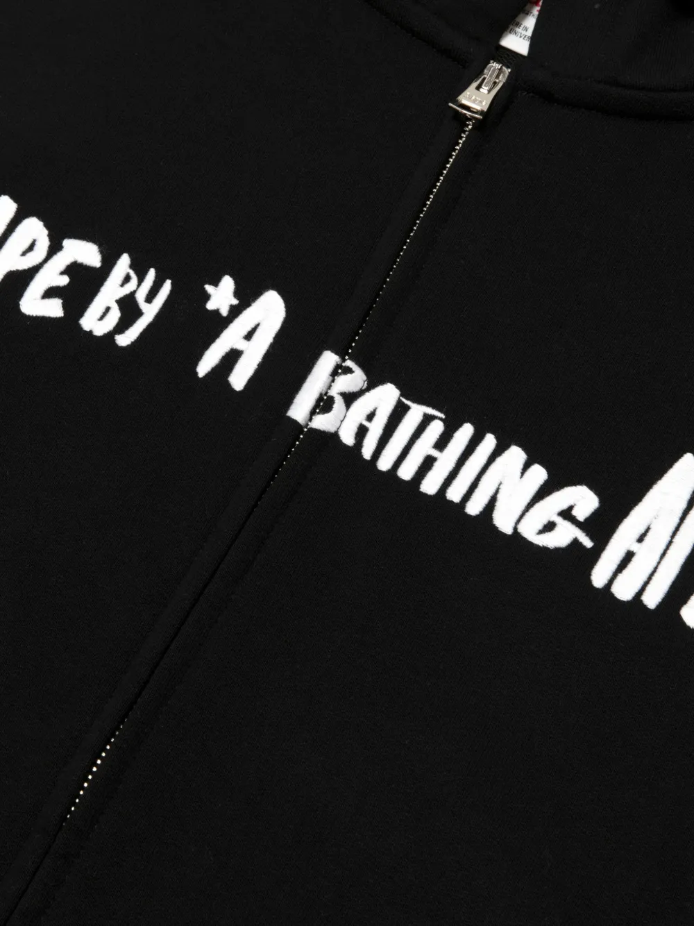 AAPE BY *A BATHING APE logo-print graphic-hood hoodie Zwart