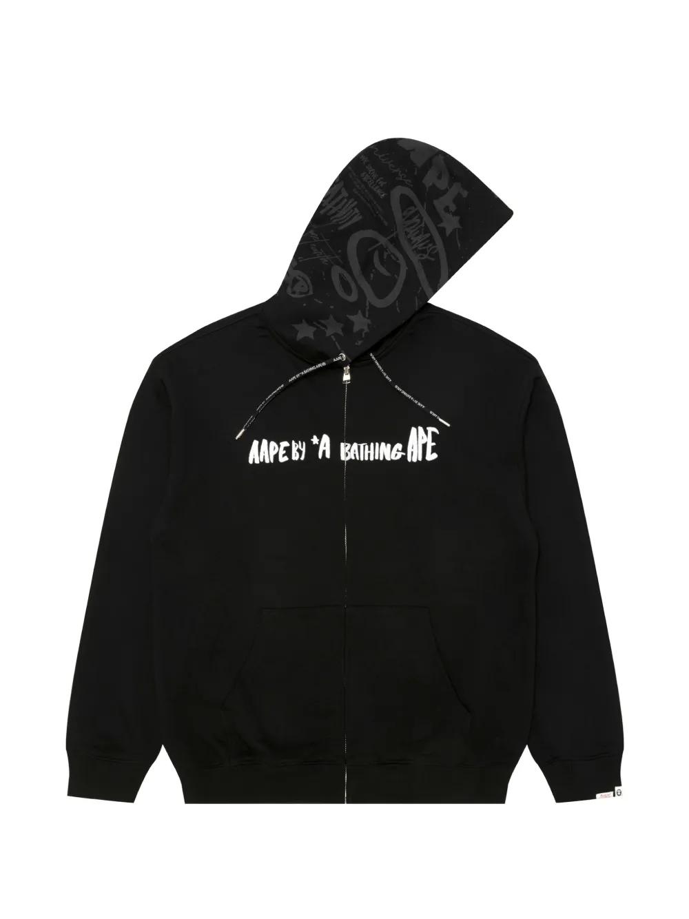 AAPE BY *A BATHING APE® logo-print graphic-hood hoodie - Nero