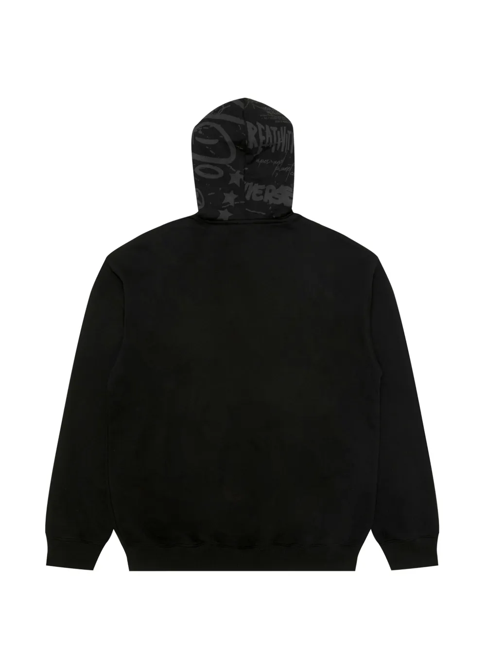 AAPE BY *A BATHING APE logo-print graphic-hood hoodie Zwart