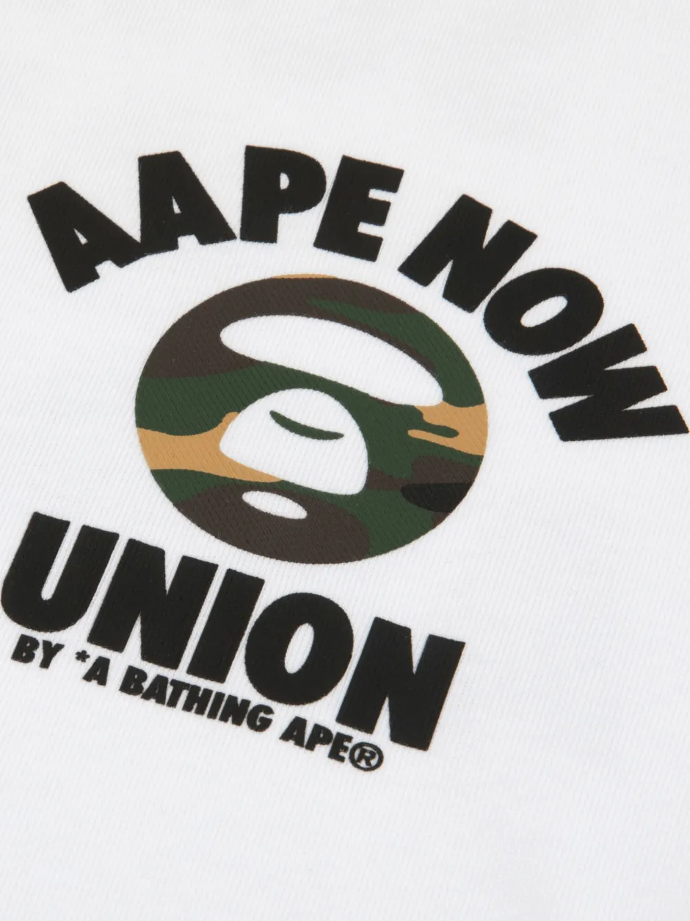 AAPE BY *A BATHING APE T-shirt met camouflage-print en logo-print Wit
