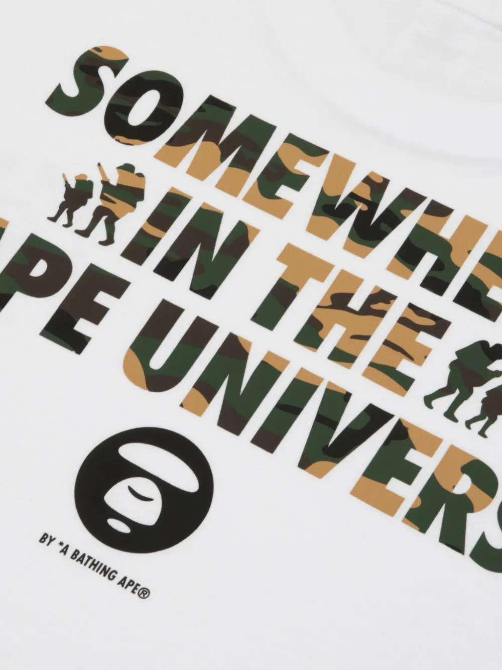 AAPE BY *A BATHING APE T-shirt met camouflage-print en logo-print Wit