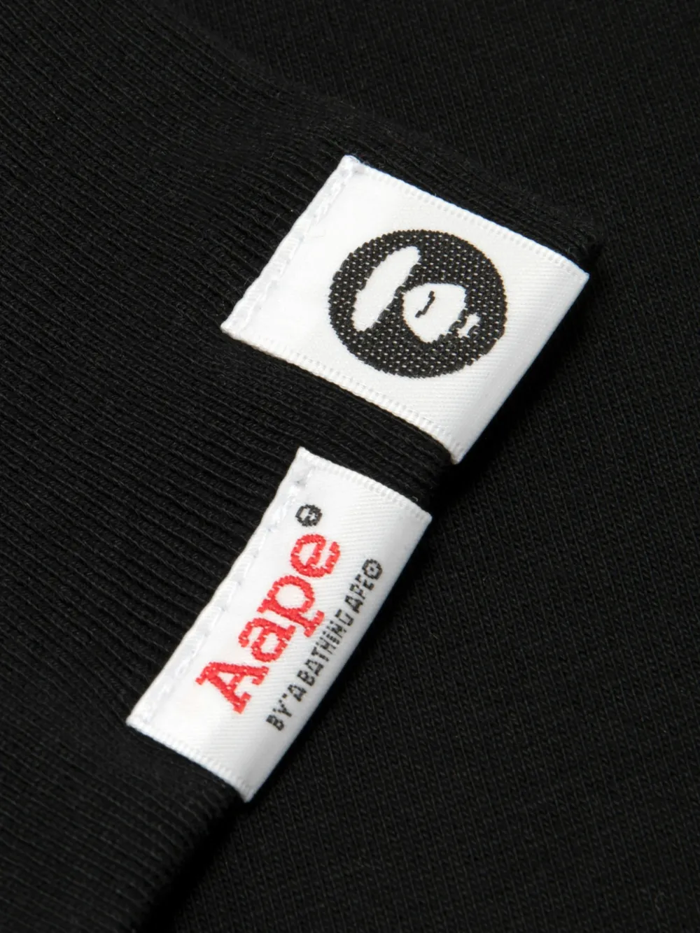 AAPE BY *A BATHING APE T-shirt met camouflage-print en logo-print Zwart