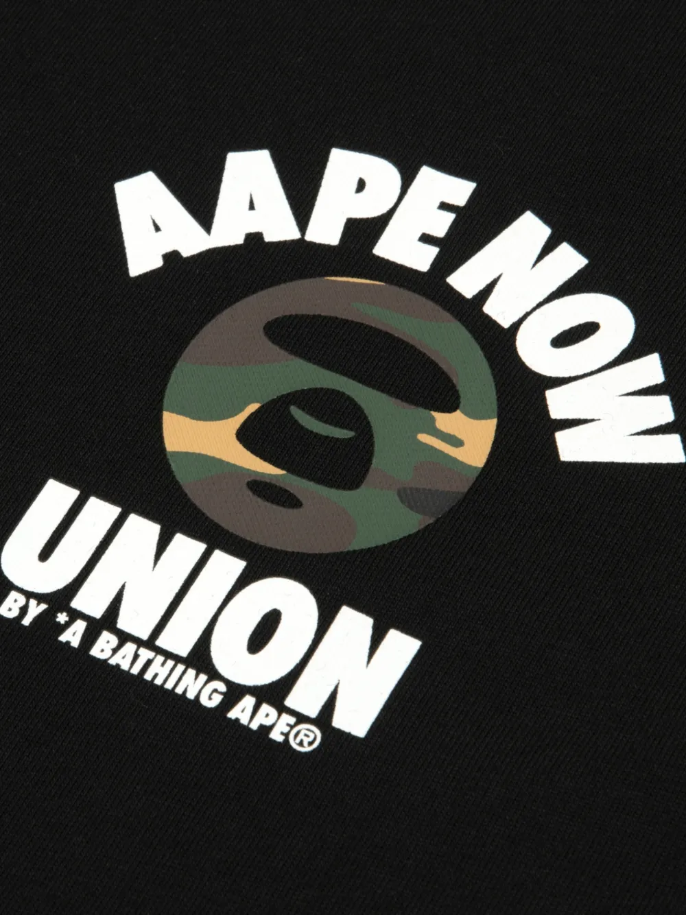AAPE BY *A BATHING APE T-shirt met camouflage-print en logo-print Zwart