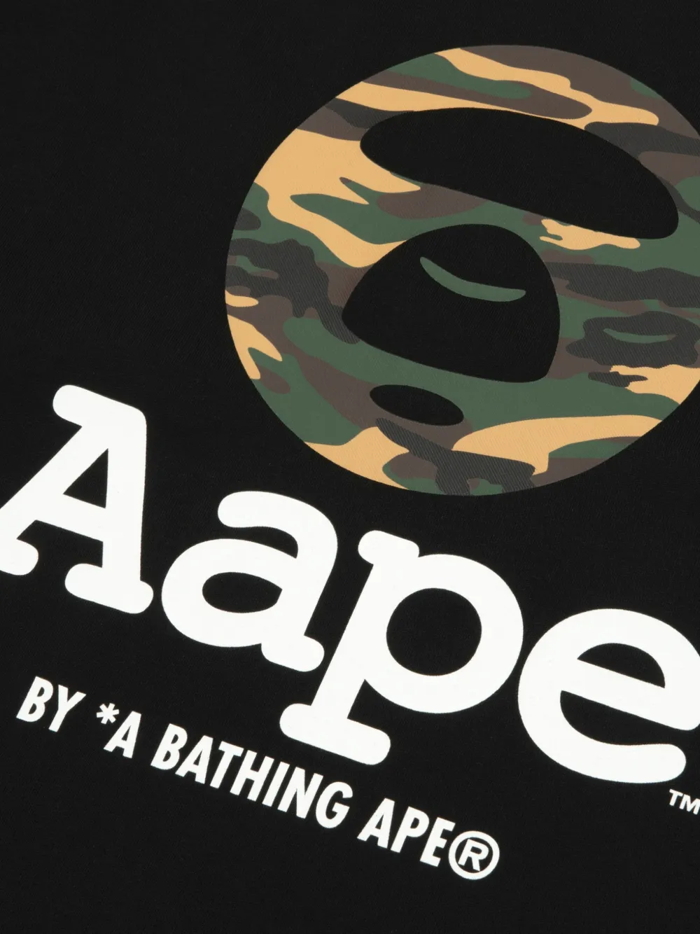 AAPE BY *A BATHING APE Sweater met camouflage-detail en logo-print Zwart