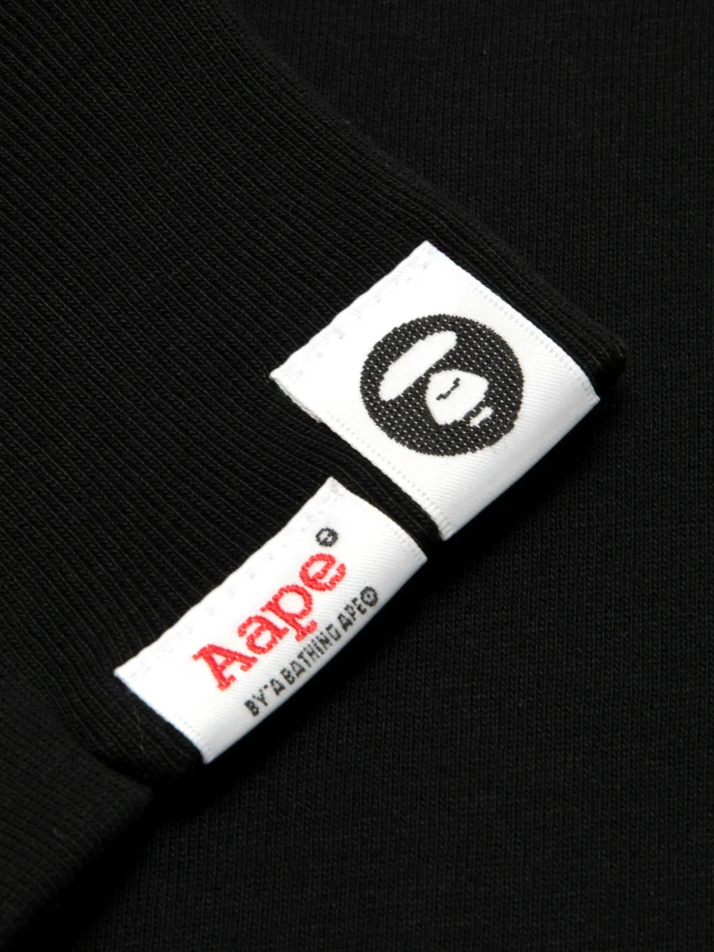 AAPE BY *A BATHING APE Sweater met camouflage-detail en logo-print Zwart