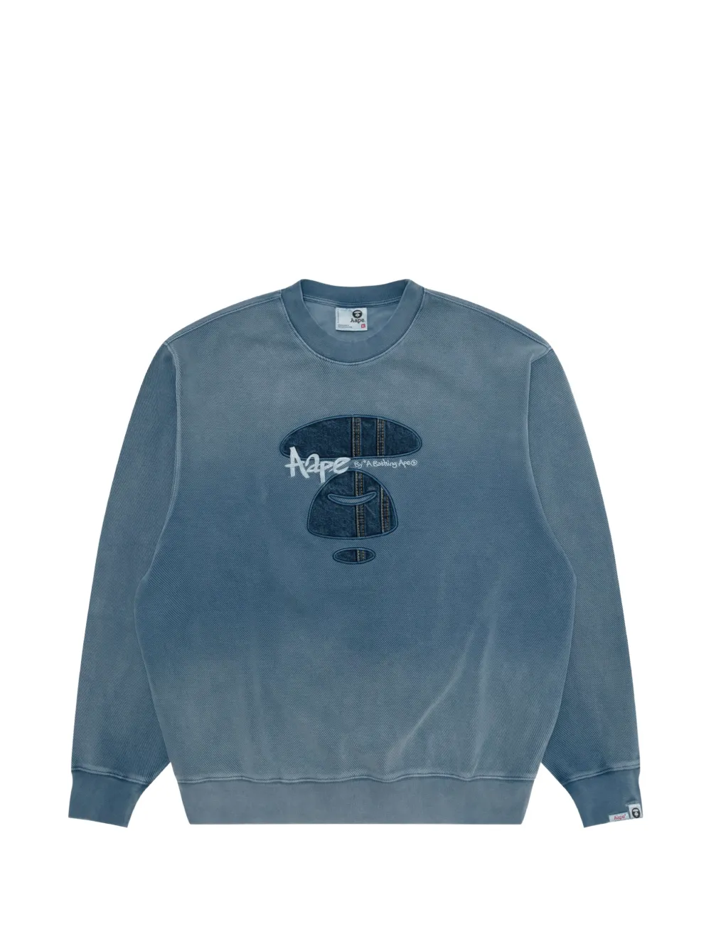 AAPE BY *A BATHING APE® denim-patch graffiti-print sweater