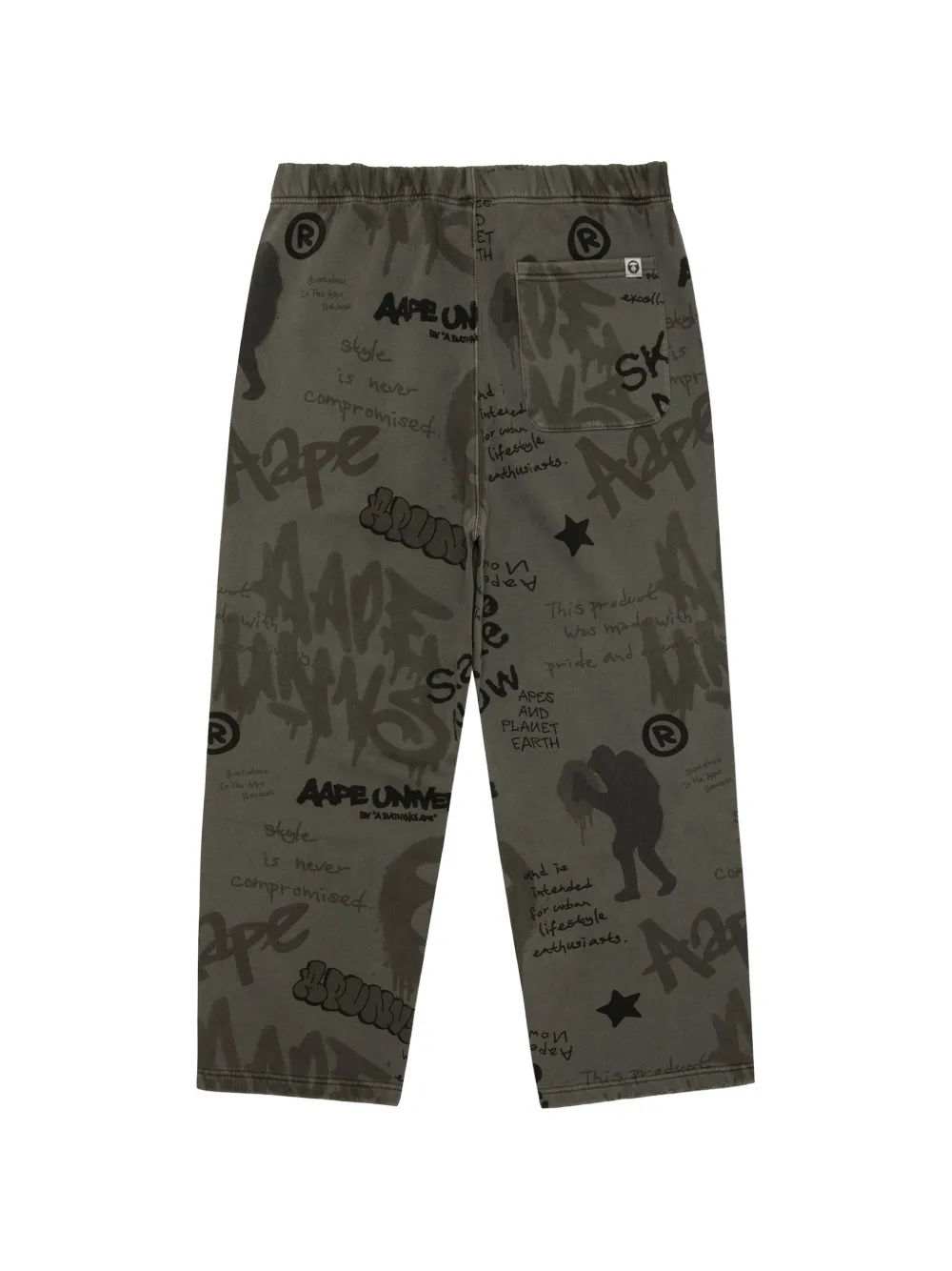 AAPE BY *A BATHING APE Aapeunvs trainingsbroek met graffiti-print Grijs