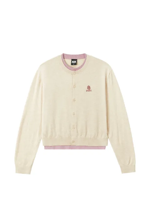 FINGERCROXX logo-embroidered layered cardigan