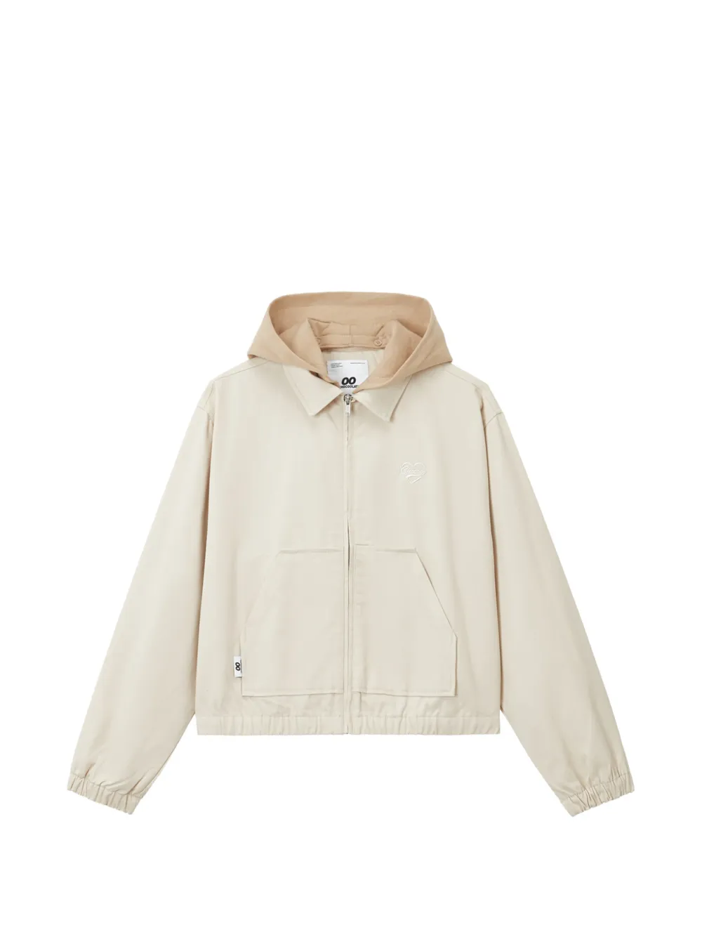 Chocoolate Hooded Cotton Jacket In White
