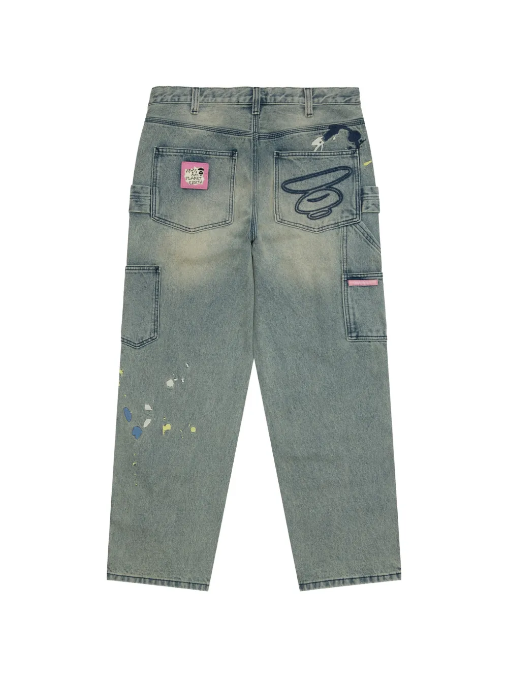 AAPE BY *A BATHING APE Straight jeans met borduurwerk Blauw
