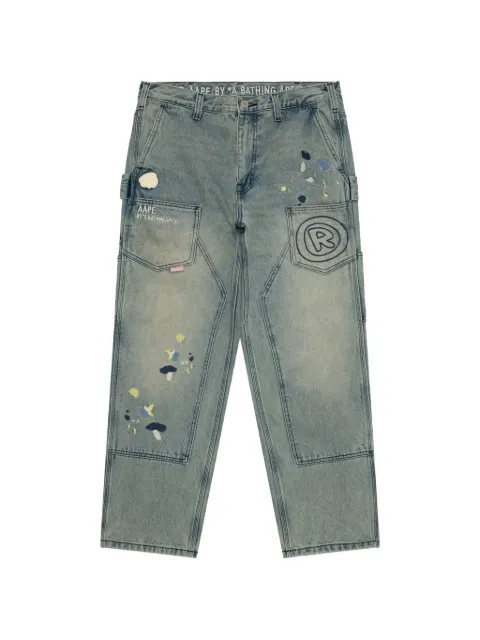 AAPE BY *A BATHING APE® embroidered straight-leg jeans