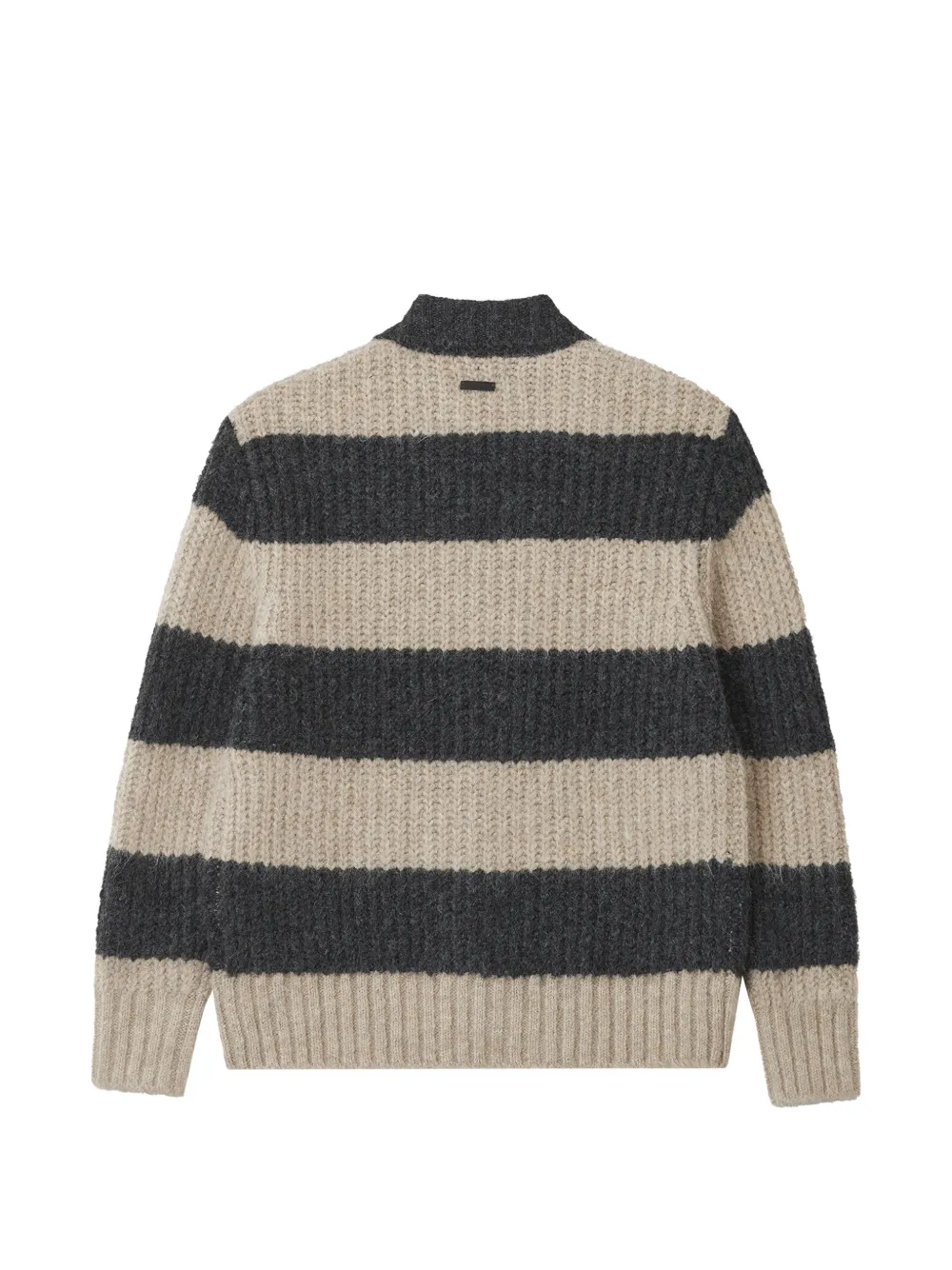 izzue Gestreept ribgebreid vest Beige