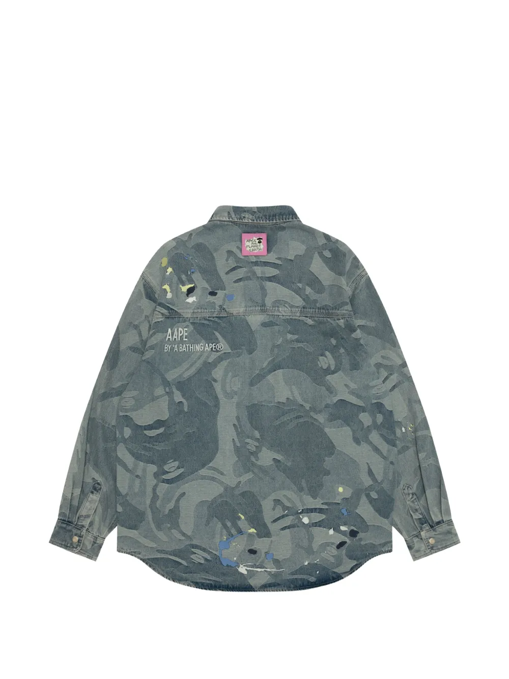 AAPE BY *A BATHING APE T-shirt met camouflageprint Blauw