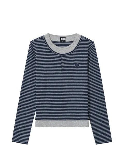 FINGERCROXX striped layered-effect T-shirt