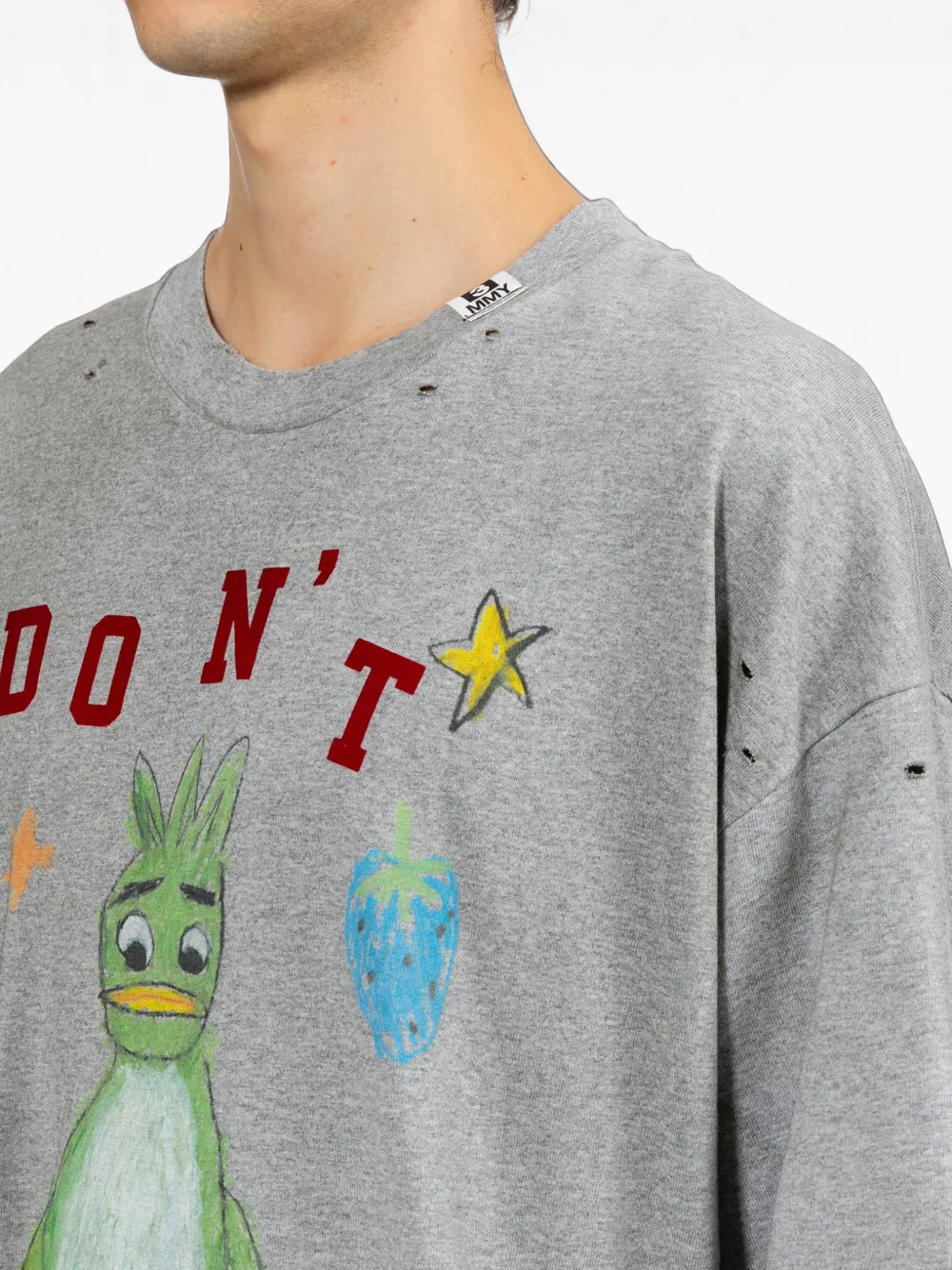 Maison MIHARA YASUHIRO Leon T-shirt met doodle-print Grijs