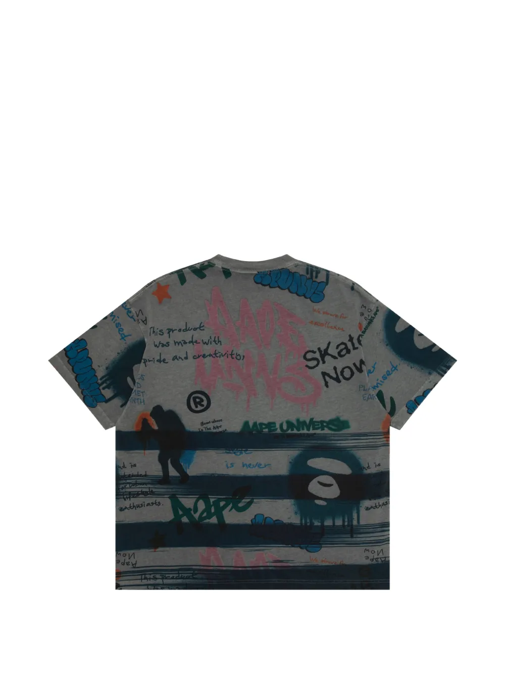 AAPE BY *A BATHING APE graffiti-print T-shirt Grijs