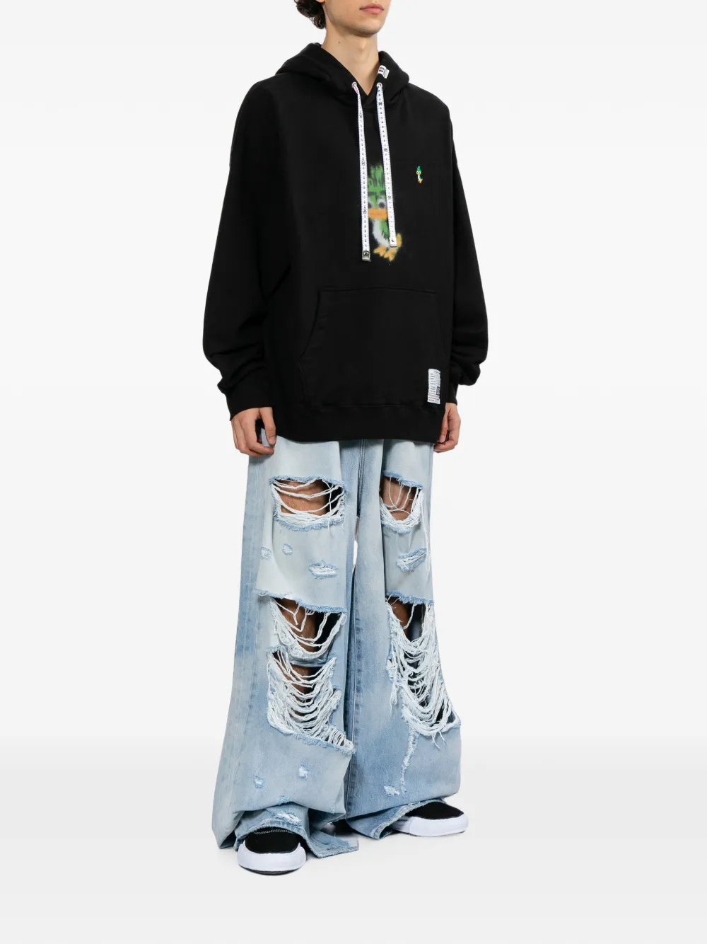 Maison MIHARA YASUHIRO Hoodie met Leon-print Zwart