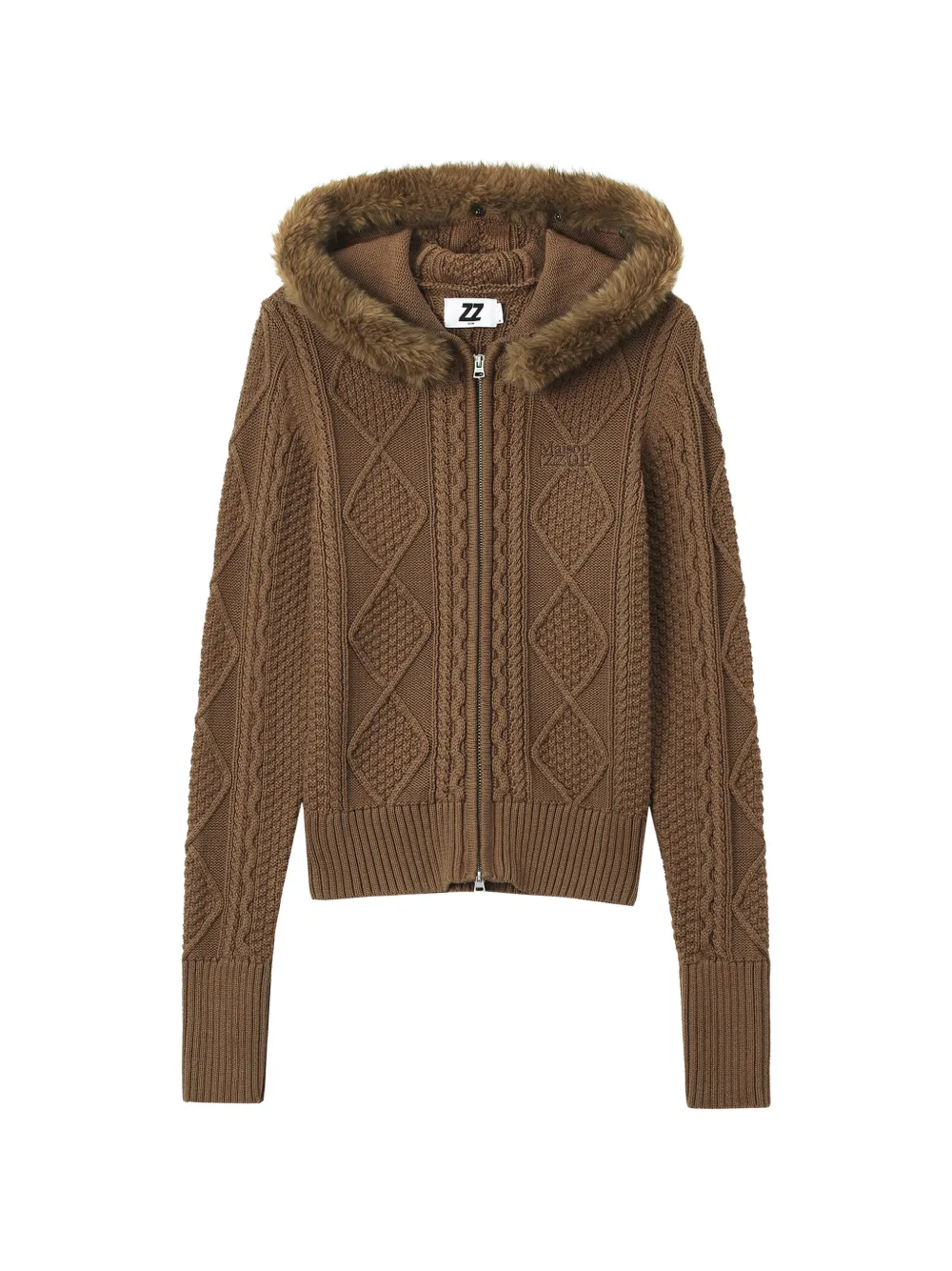 izzue hoodie en maille torsadée - Marron izzue hoodie en maille torsadée - Marron