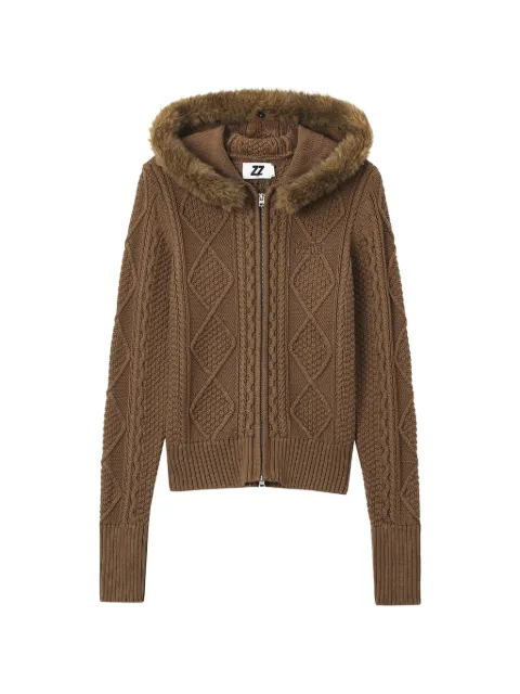izzue cable-knit hoodie