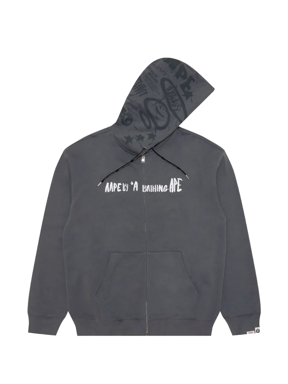 AAPE BY *A BATHING APE® logo-print zip-up hoodie - Grigio