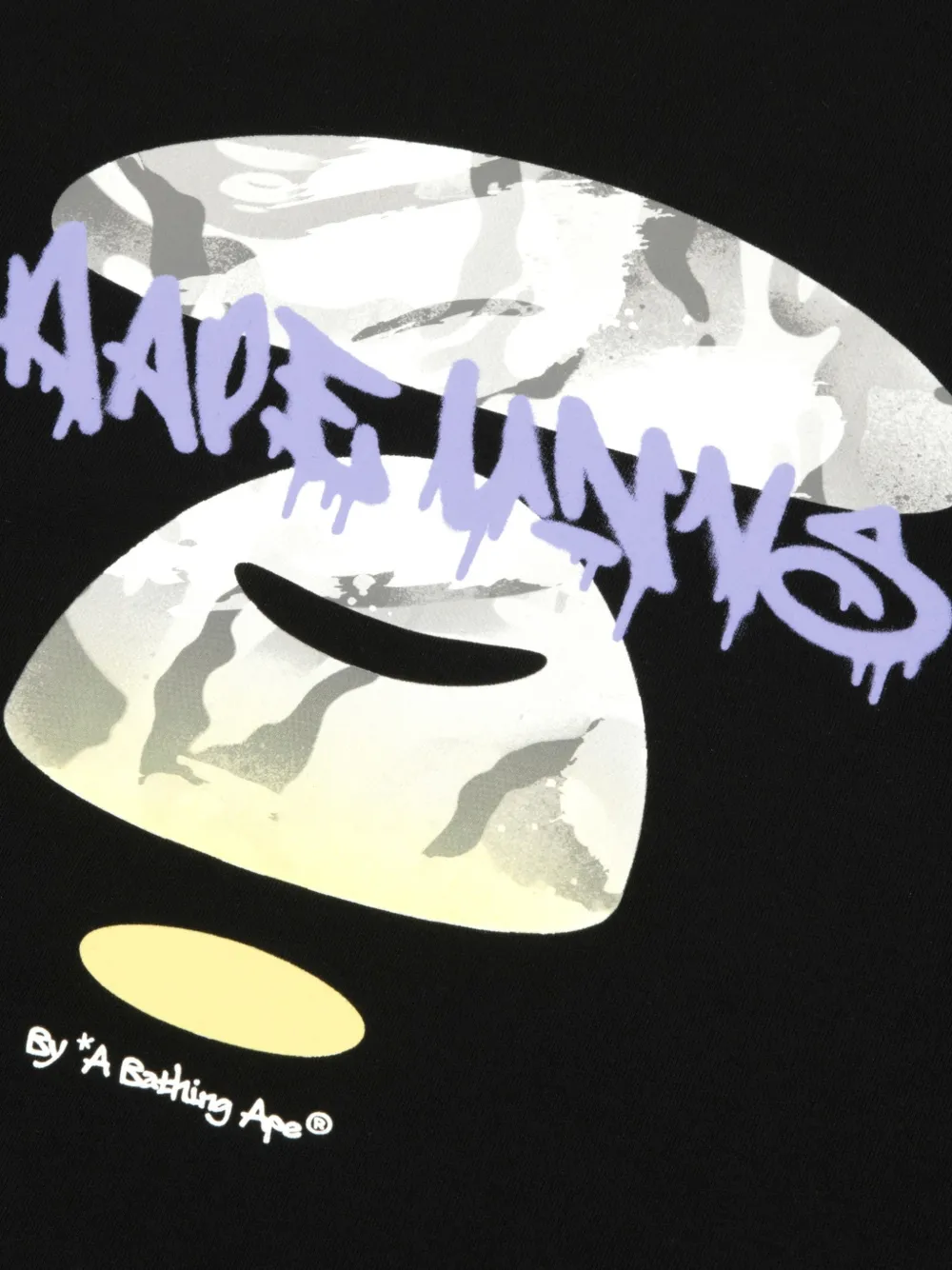 AAPE BY *A BATHING APE T-shirt met Moonface-print Zwart