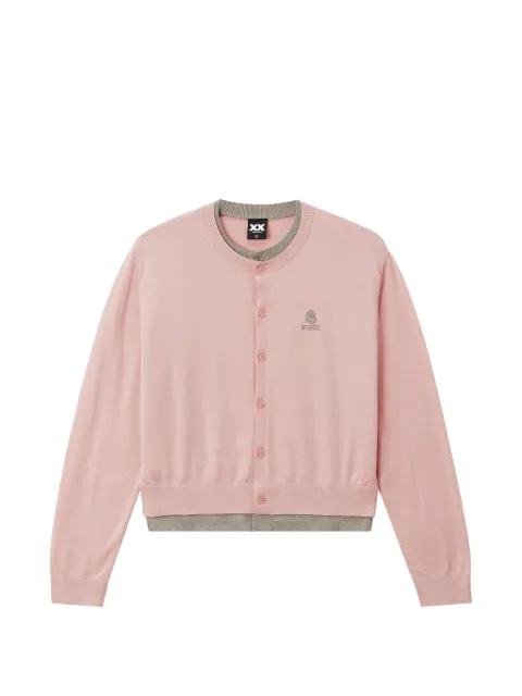 FINGERCROXX logo-embroidered layered cardigan