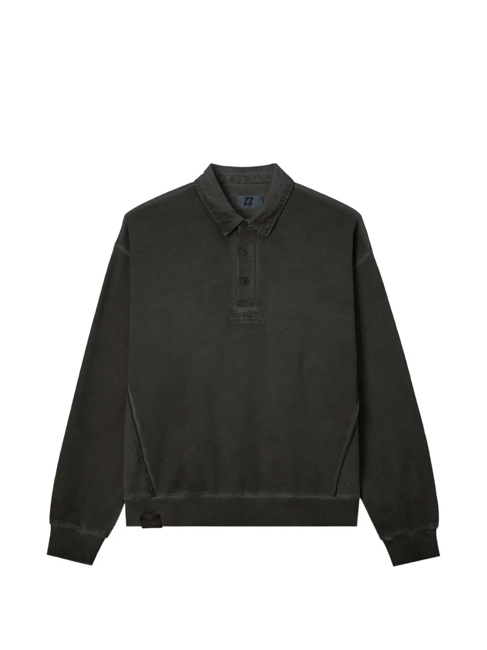 izzue corduroy-collar logo-embroidered sweatshirt