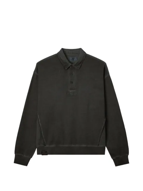 izzue corduroy-collar logo-embroidered sweatshirt
