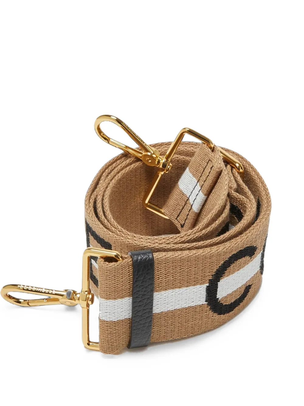 Coccinelle logo-embroidered striped bag strap · OS