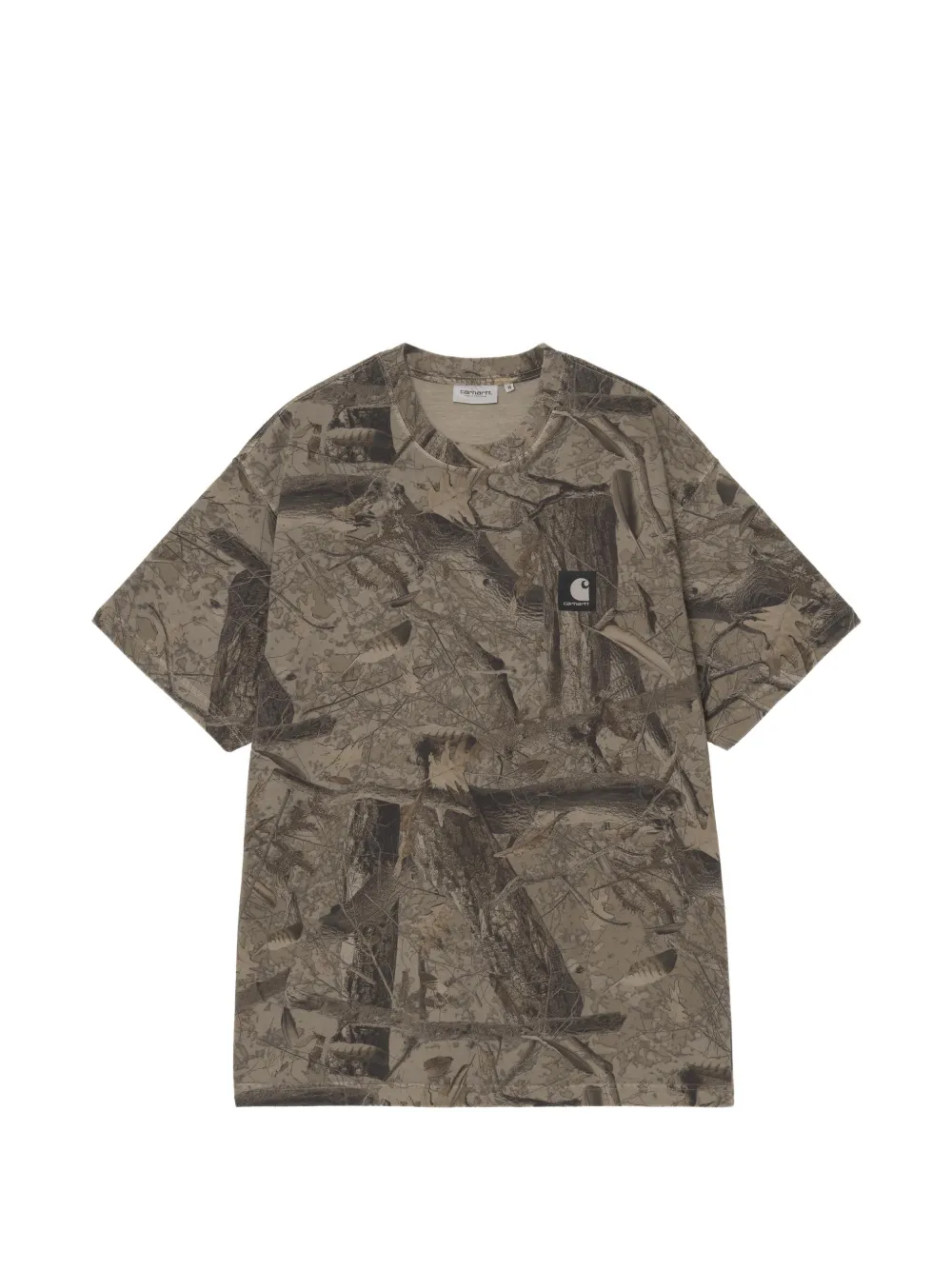 Carhartt WIP Feather Tree camouflage-print logo-patch T-shirt - Marrone