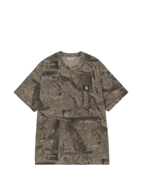 Carhartt WIP Feather Tree camouflage-print logo-patch T-shirt