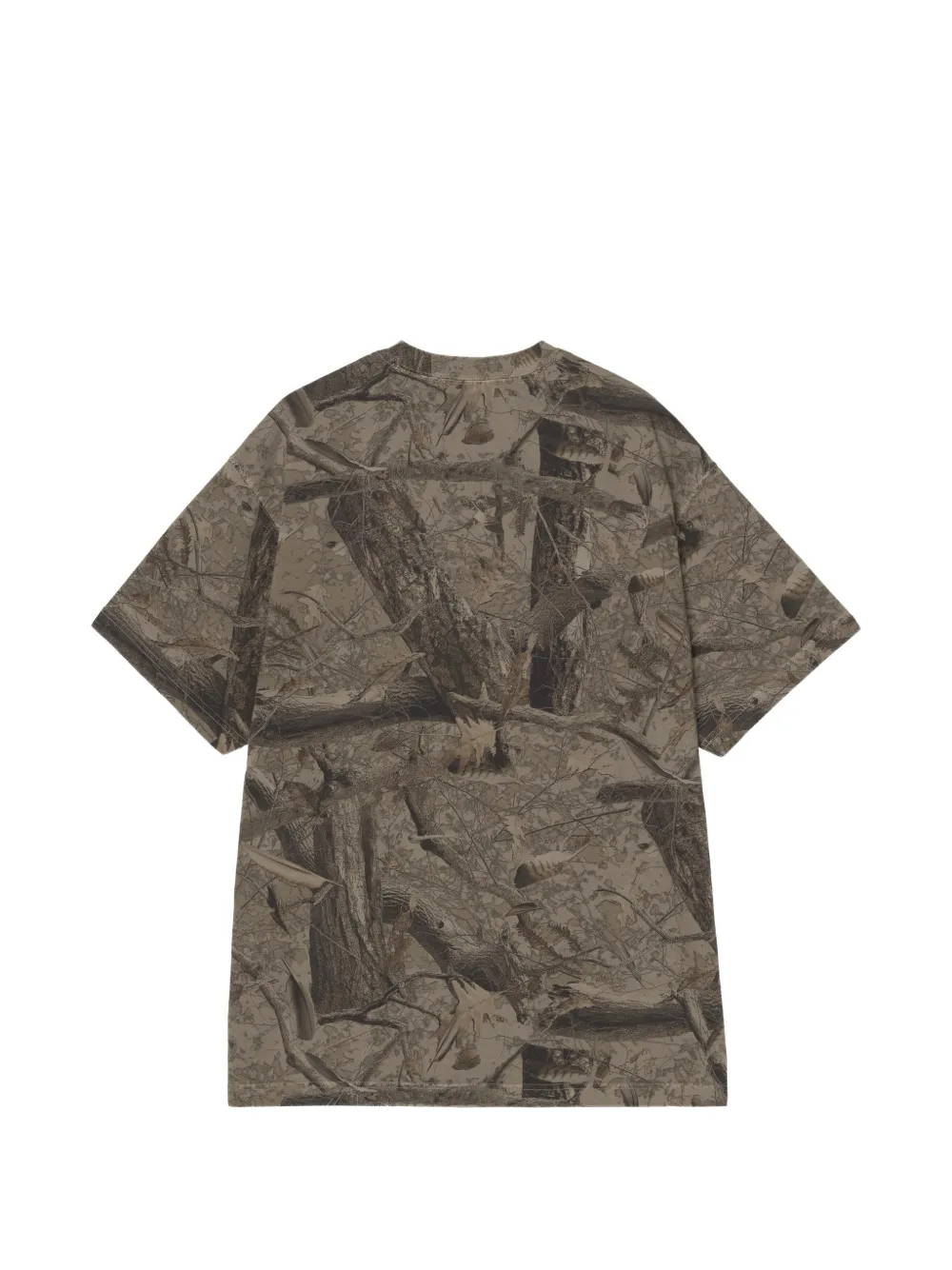 Carhartt WIP Feather Tree camouflage-print logo-patch T-shirt Bruin