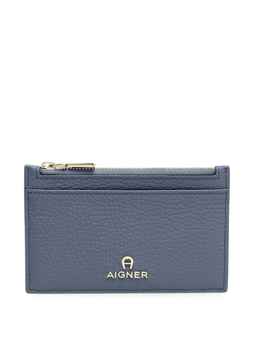 AIGNER Ivy pebbled-texture card holder - Blu