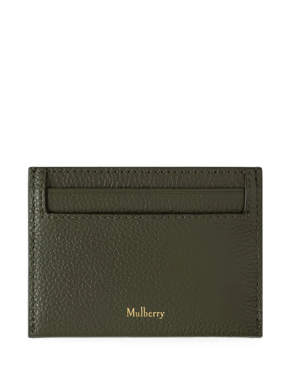Mulberry logo-print grained card holder - Verde