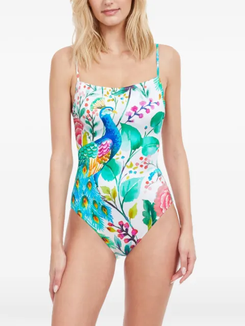 Gottex peacock-print swimsuit