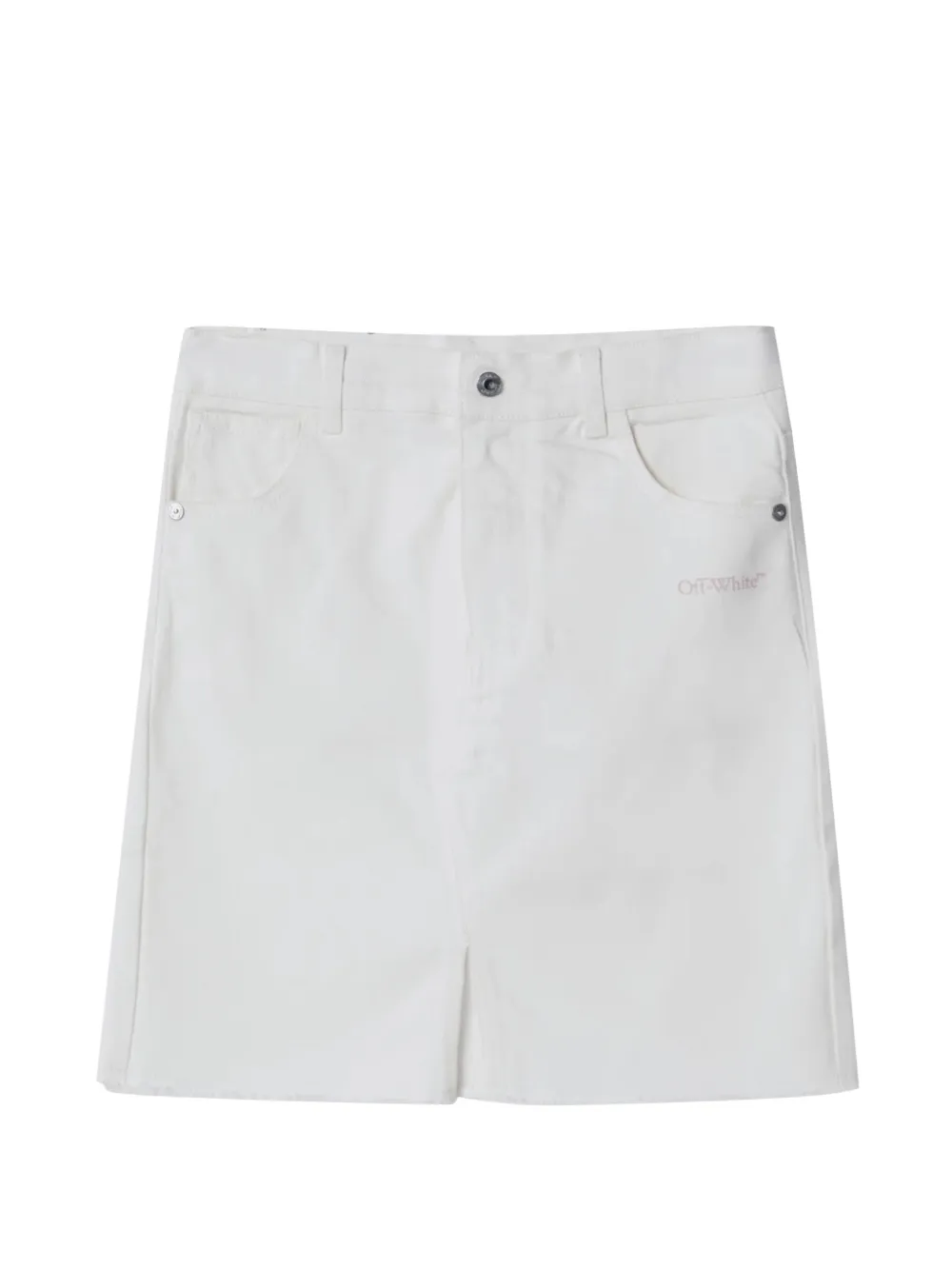 Off-White Kids Arrows-print denim skirt - Bianco