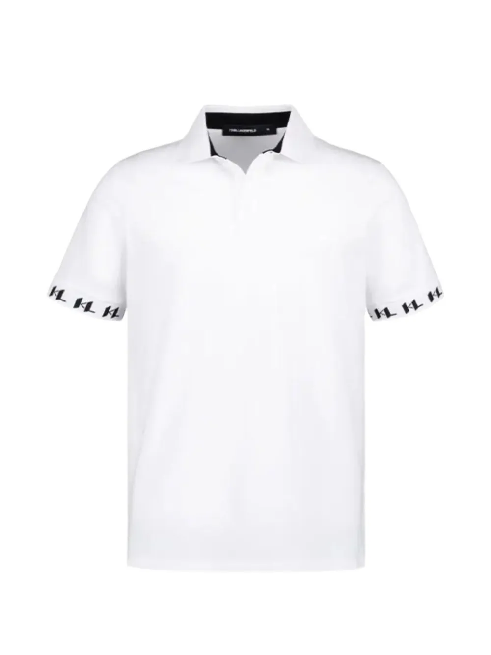 Karl Lagerfeld logo-trim polo shirt - Bianco