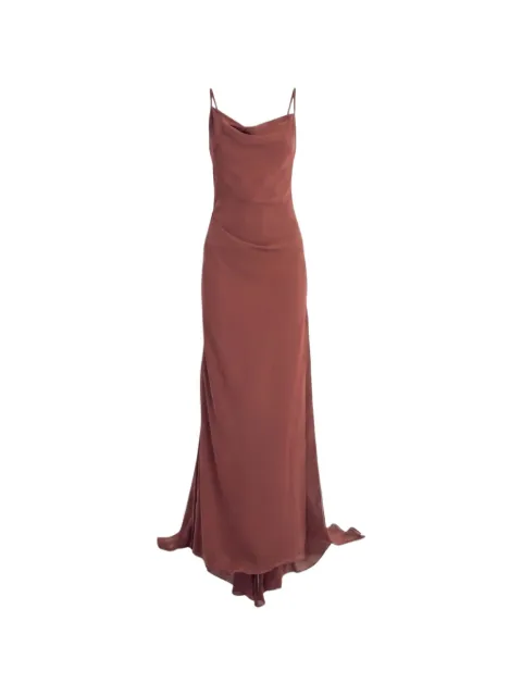 Irina Schrotter ruffled cowl-neck maxi dress
