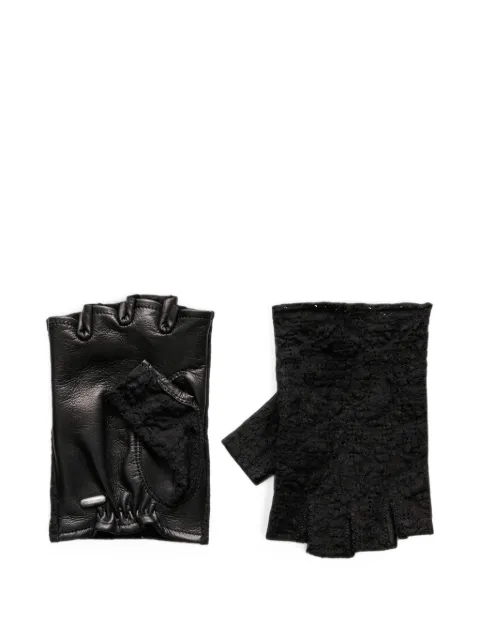OUR LEGACY lace-panelled leather gloves