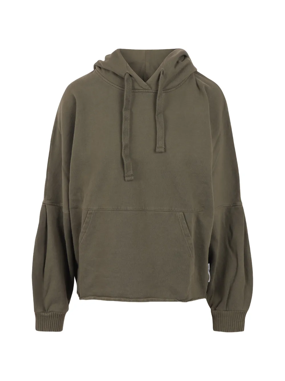 Noumeno Concetp logo-print pleated-sleeve hoodie