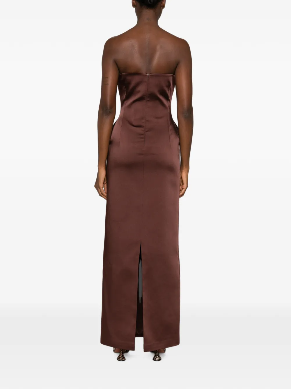 The New Arrivals Ilkyaz Ozel Noélie jurk verfraaid met kristallen Bruin