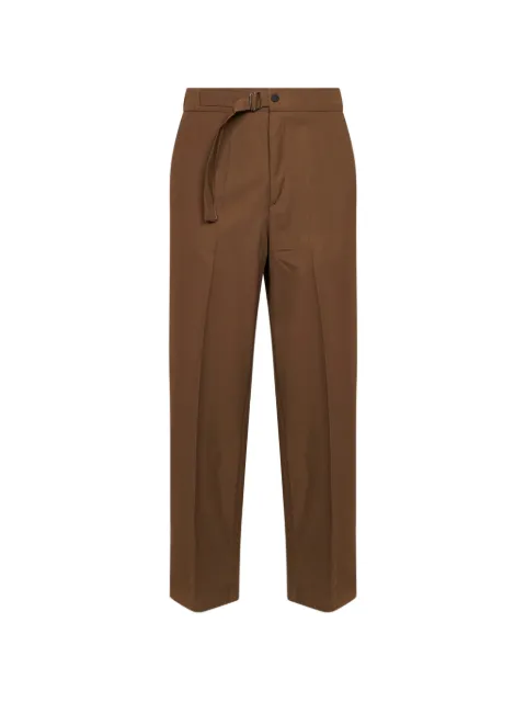 Costumein belted pressed-crease trousers