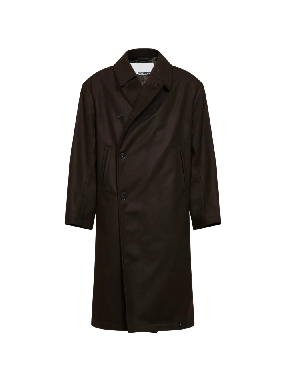 Costumein single-breasted wool coat - Marrone